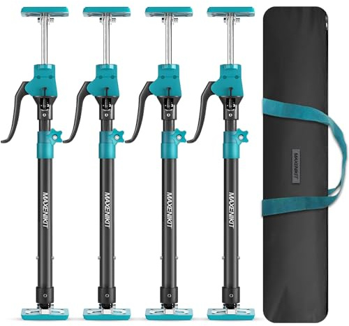 MAXENIKIT Third Hand Support Pole Heavy Duty, Cabinet Jacks for Installing Cabinets with 265 LBS Capacity and Expand from 23-3/5 to 45-3/10 in, 4-PC