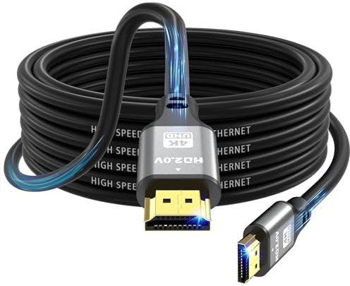 Jojobnj Câble HDMI 2.0 Haute Vitesse 7M - 4K@60Hz 18Gbps, Ultra HD, Ethernet, Audio Retour, Vidéo 1080p, 3D, Arc, HDR - Compatible Xbox, PS5/PS4, HDTV, Ordinateur Portable