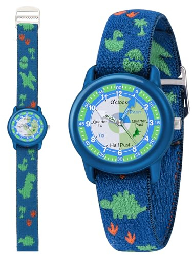 Kids Watch with Elastic Fabric Strap, Waterproof Analog Watch for Kid Ages 3-12 | Kids First Watches | Fun Learning Timepiece | Ideal Gift for Toddler & Children