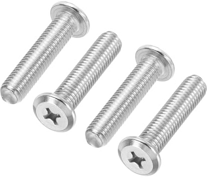 PATIKIL Flachkopfschrauben Punde Kopf Phillips Schrauben, 4 Stück Senkkopfschrauben M10-1,5 x 45 mm Maschinenschrauben 304 Edelstahl 18-8 Vollgewinde Gewindeschrauben für Reparatur Silber