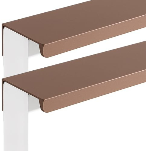 JIALUO0318 Möbelgriffe Aluminiumlegierung Unsichtbare Knöpfe Versteckter Schrankgriffe Schubladengriff Küchengriffe Türgriff 2 Stück (Coffee,Length 200mm)