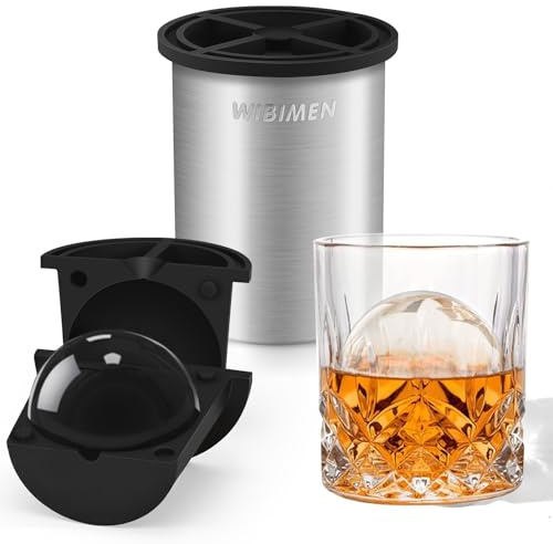 Clear Ice Cube Maker - 2.5 Ball - Stainless Steel Clear Ice Maker - Compact Design - for Old Fashioned Whiskey Gifts, Cocktail, Bourbon