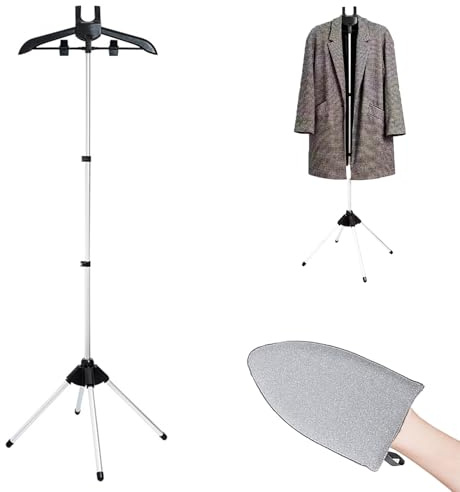 Étendoir à Linge, Vêtements pour Chemises, Support à Repasser sur Pied, Pliable avec Support de Repassage à Main pour économiser de l'espace, Adapté aux Voyages et à Un Usage Domestique