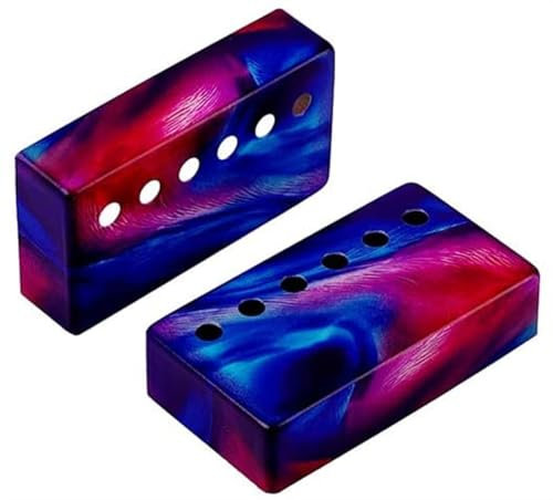 ERPSDVSSS Humbucker, 2 Stück Humbucker-Tonabnehmer-Abdeckungen, Hals-/Brücken-Tonabnehmer-Abdeckungen für E-Gitarrenteile, bunt, blau, E-Gitarren-Humbucker