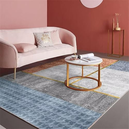 RUGMRZ Balkonteppich Outdoor Antirutsch Für Teppich Schlafzimmer-Nachttischteppich Den Innenbereich, Graublauer, Schmutzabweisender Waschbarer Kinderzimmer 200X250Cm 6Ft 6.7''X8Ft 2.4''