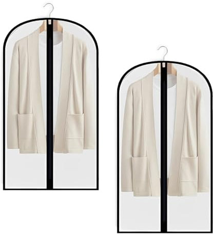 2 Stück Kleidersack, Kleidersäcke, Wasserdicht Atmungsaktiver Stoff Kleidersäcke Mottensicher, Kleidersack 120 mit Reißverschluss für Wintermäntel Kleid Kleidung