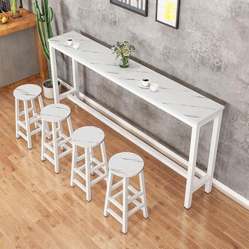 Moderner weißer hoher Kneipentisch für Küche, Esszimmer, 100 x 30 x 100 cm