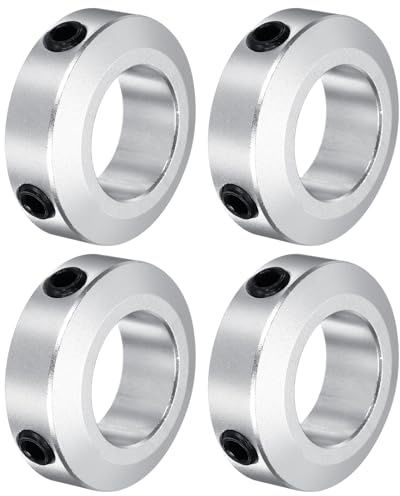 QUARKZMAN vågkrage 0,71 tum hål aluminium set skruvar stil klämkrage silver 4 stycken