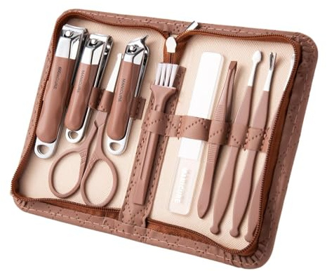 Duroecsain Conjunto de herramientas para el cuidado de las uñas, herramientas para el cuidado de las uñas,Kits de herramientas de cuidados 10x | Kit de de manicura, kits de preparación profesional,