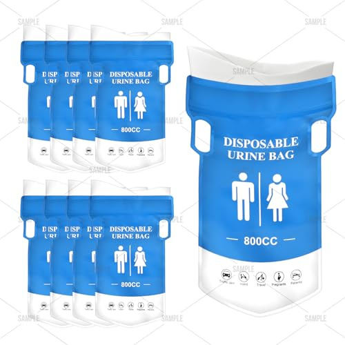 HeuxGir New Wider Disposable Urine Bag 8/12/24，850ML Urine Bags for Travel, Elderly People.Children, wome，Pee Bags for Travel for Men (12)