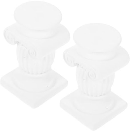 HIAKDOFT 2piezas Soporte para Velas De Columna Estilo Romano De Elegante Portavelas De Resina para Bodas y Decoración De Mesa Accesorio Clásico para Hogar