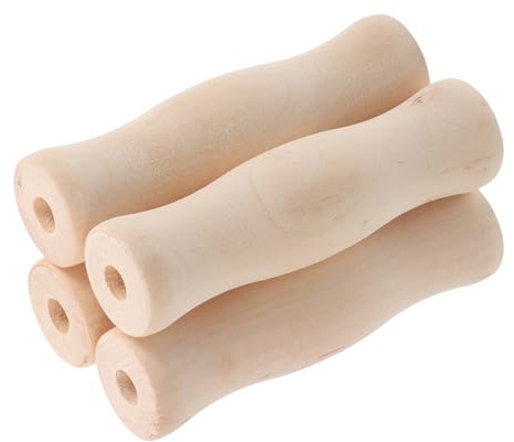 jojofuny 4 Pezzi Manico in Legno Per Utensili Da Barbecue Per Campeggio Grigliate Cottura Sicura E Antiscivolo Impugnatura in Legno Accessori Per Utensili Da Cucina