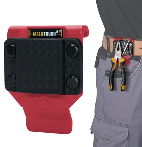 MELOTOUGH Magnetic Tool Holder, N48 Strong Magnetic Belt Clip for Nails, Screws, Drill Bit, Wrenches, Screwdrivers, Hammer, Sockets and Other Metal Tools and Hardware - Fits Up to 2.7 Belt