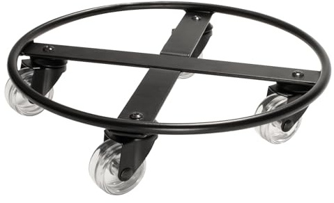 WAGNER Pflanzenroller Skelett SMALL - Ø 25 x 6,5 cm I transparente Rollen I für Innen - & Außenbereich I Blumenroller Stahl beschichtet schwarz I Tragkraft 60 kg - 20095301