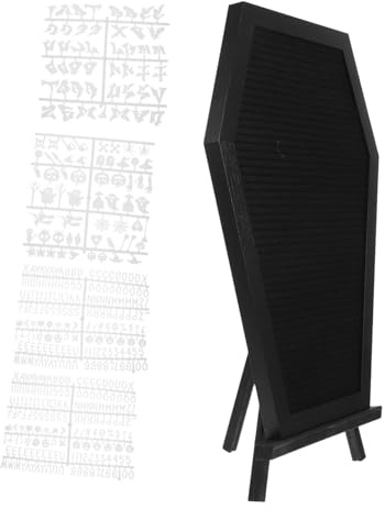 Cabilock 1 Juego Tablero de Letras Forma de Ataúd para Decoración de Halloween de Mensajes de Fieltro y Letras para Fiestas y Uso Hogar