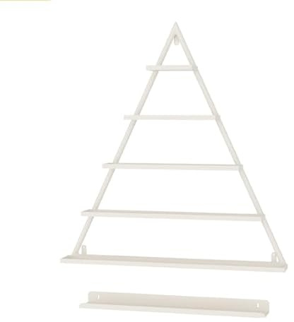 ZBJDX Espositore Triangolare per Smalti in Metallo, Espositore per Cosmetici da Parete, Mensole da Parete per Profumi, per Salone di Bellezza E Spa di Casa,Bianca