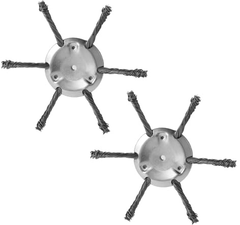 Sinbana 2pcs Tête de Coupe-Herbe en Fil d'acier, Remplacement Universel 15cm pour Tondeuses à Gazon et Coupe-Bordures Lame de Coupe-Herbe Robuste avec Adaptateur à Installation Rapide