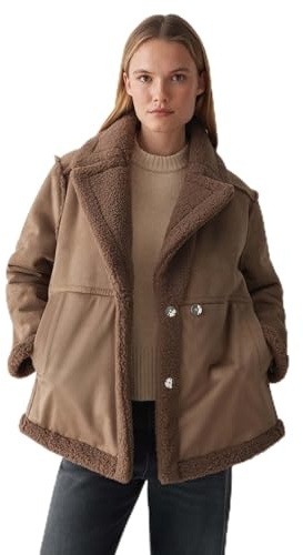 OPUS Damen Jacke | HENOLA Regular Wendejacke in Lammfell Optik Cocoa, 36