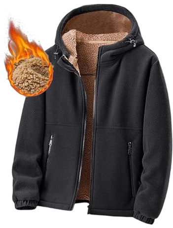 Générique Manteau Homme Hiver Anorak Veste D'hiver Épais Polaire Chaude Blouson Pour Hommes Grande Taille Avec Poches Chaud Tous Les Jours a Capuche Respirant Travail