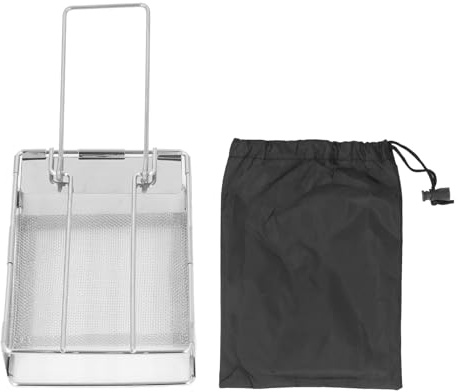 Baxnore Pliant grille-pliant en acier inoxydable Mini pain grille-pain portable pour les saucisses de pain camp de pique-nique extérieur