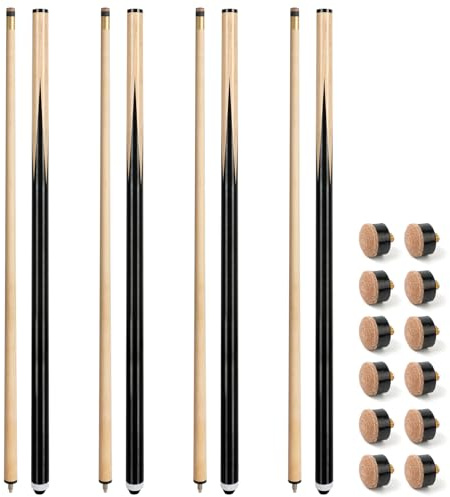 Horse Pool Cue Stick,48 Pool Cue Set of 4 Billiard Cues Sticks for Professional,Pool Sticks for Adults 15 oz House Bar with 13MM Leather Screw On Pool Cue Tips 12 Pieces