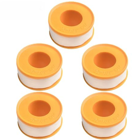 FACAIIO PTFE-Dichtungsband für Sanitär, 5 Rollen (15 m x 17 mm oder 20 m x 18 mm), 0,1 mm dick, für undichte Rohre, Gartenschläuche und Wasserabdichtung