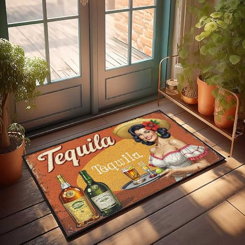 CTDF Outdoor Door Mats For Home Entrance Tequila Time: A Vibrant Celebration With Lime And Style Doormat Funny Bar Decor Fall Outside Door Mats(40X60CM)