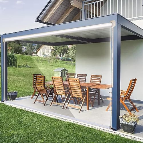 Transparenta vattentäta PVC-rullgardiner för badrum anpassad storlek (140 x 240 cm) lätt att installera dammsäker utomhusanvändning mångsidig fönstertäckning.