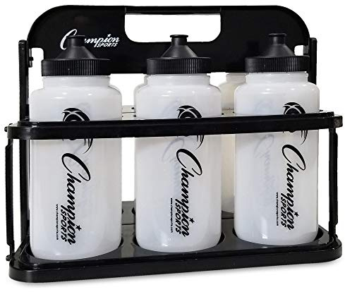Champion Sports Plastic Water Bottle Set, Quart, Black