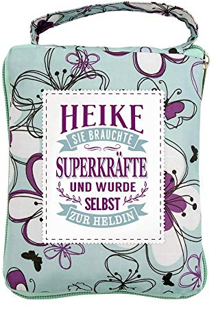 History & Heraldry Design Top Lady Tasche: Heike/Einkaufstasche, Strandtasche, Sporttasche, Blumenmuster/vielseitig, praktisch, personalisiert mit Name und Spruch