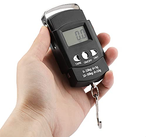 Waage 50KG / 10G tragbare elektronische LCD-Digital-Fischwaage mit Maßbandhaken