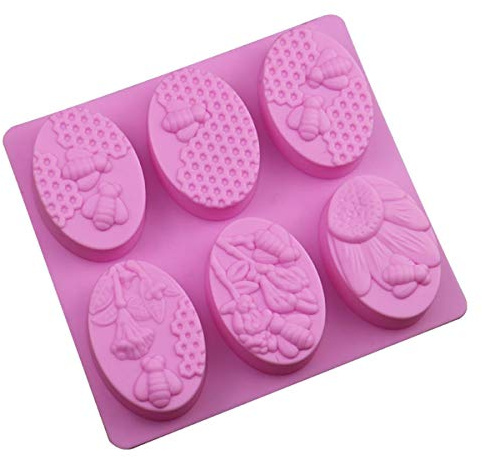 3D Honeycomb Silicone Soap Fondant Mould 6 Holes Cake Muffin Mold Pudding Cupcake Candle Baking Tray Mold for Birthday Wedding Making Jelly Pudding Cookies Chocolate