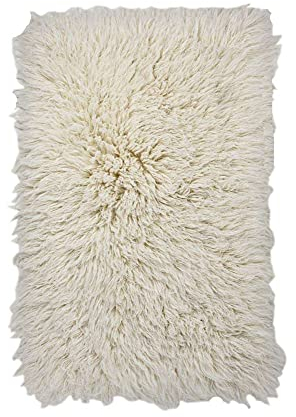 Theko Sona-Lux Flokati Tapis tissé à la main en laine vierge XXL Naturel