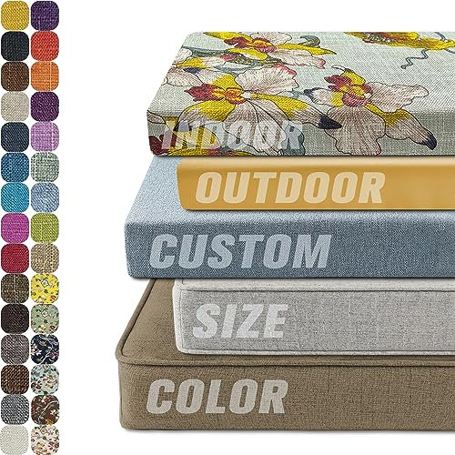 Kimgull Custom Size Bench Cushion/Bay Window Seat Pads, Soft Garden Bench Cushion, Outdoor Washable Sofa Cushion, Non Slip Seat Mat for Patio Swing Tatami Bench (Thickness 8cm)