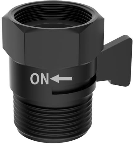 Hibbent All Metal Shower Head Water Flow Control Valve, G1/2'' Brass Shut Off Valve with Handle Lever, Water Flow Regulator Valve for Handheld Shower Head or Bidet Sprayer, Matte Black