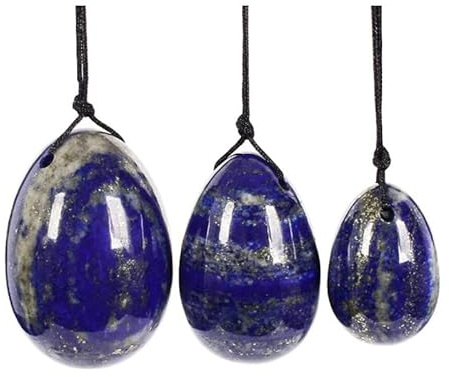 Natural Jade Yoni Egg Set Women Kegel Exerciser Vaginal Muscles Tightening Ball Crystal Rose Quartz Ben Wa Ball,Lapis Lazuli