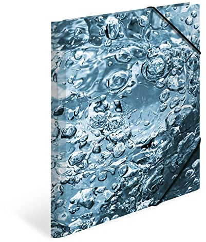 HERMA Sammelmappe A3 Natur Wasser, Kinder Eckspanner-Mappe aus Pappe mit haptischer Veredelung, Motiv, Gummizug, Innenklappen und Innendruck für Jungen und Mädchen