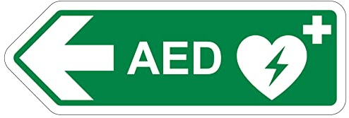 V Safety Shaped Safety Sign - Aed Arrow Left - 300X100-2MM Rigid Plastic