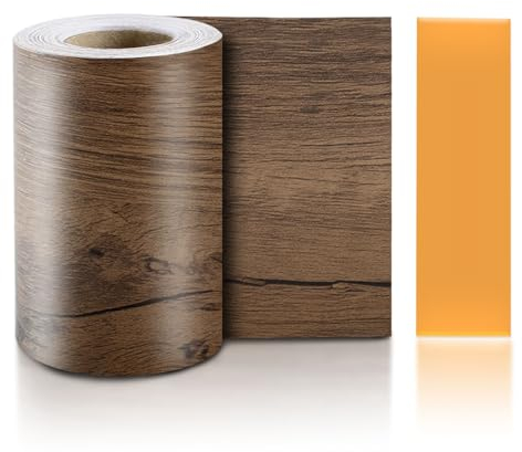 TECDW Bordi per Carta da Parati Autoadesivi 10 M x10 CM Legno Nastro Decorativo Adesivo per Pareti Impermeabile Rimovibile Greche Adesive per Pareti per Cucina Soggiorno Bagno Battiscopa (Colore-1)