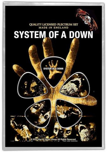 System Of A Down - Plektrum Hand 5er-Pack (Einheitsgröße) (Schwarz/Gelb)
