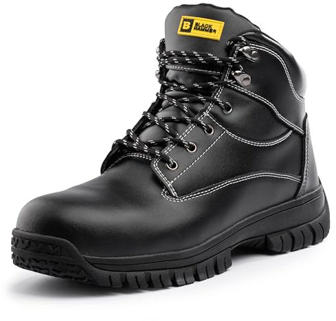 Black Hammer Safety Boots for Men - Durable Work Boots, Perfect for Construction and Industrial Use Max (13 UK)