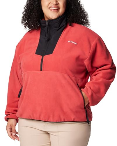 Columbia Half Fleece Pile Sequoia Grove con Mezza Zip, Daredevil/Nero, 1X Donna