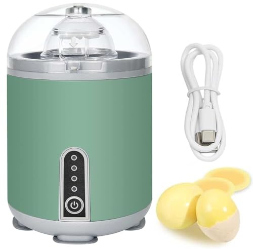PLSGKF Agitadores De Huevos EléCtricos,1 Llave AutomáTica Agitador De Huevos Libere Sus Manos 2 Velocidades Mixeres De Clara De Huevo Y Yolkes con Cargador USB Hueveras Siliconas