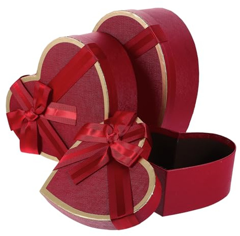 CALLARON 3 Stück Herzförmige Geschenkboxen Zum Valentinstag Herz-Erdbeeren-Boxen Herz-Blumen-Boxen Mit Deckel Lippenstift-Parfüm Herzförmige Verpackungsboxen