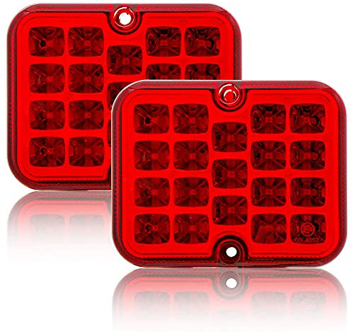 DARKGUARD 12V/24V Nebelschlussleuchte LED mit ECE zulassung, Nebelscheinwerfer Anhänger Rot Wasserdicht für Anhänger PKW Wohnwagen LKW Traktor,Rot Nebelschlussleuchten LED anhänger