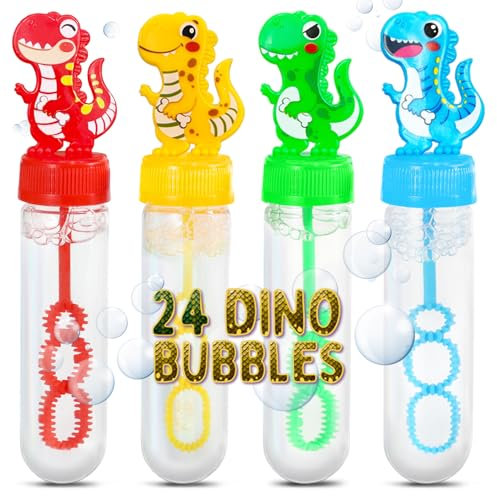 Magicat XL Seifenblasen-Set I 24 Seifenblasen mit Dinosaurier-Design I 30 ml I Bubble für Kindergeburtstag, Hochzeit, Mini-Spielzeug, Einladungen als Outdoor-Spiele für Kinder