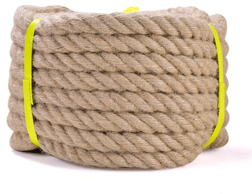 LZ.MZXU Juteschnur, Juteseil 20mm 20M Kordel Natur Hanfseil für Garten Schnur Paketschnur Pflanzen Kordel Basteln DIY Schnur Dekoration