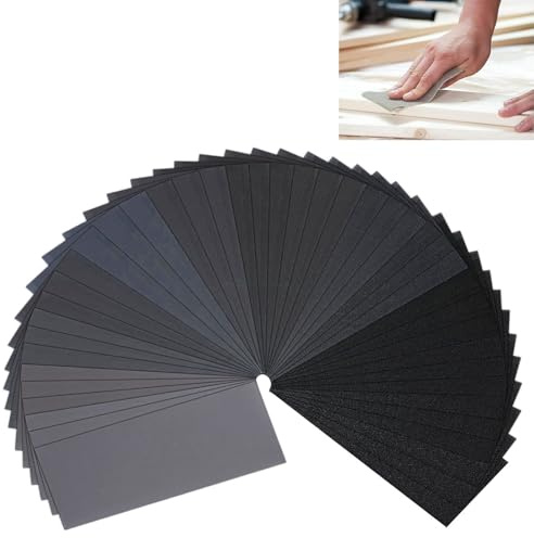 45 Sheets Sand Paper Assorted, Sandpaper 120 to 3000 Grits, Wet and Dry Sandpaper for Cars Polishing Metals Walls Wood Furniture Sanding
