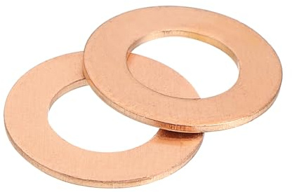 QUARKZMAN Arandela Plana M10, 25 Piezas Arandelas Planas de Cobre de 18 mm de Diámetro Exterior Junta de Sellado Metálica para Tornillos, Pernos y Tuercas