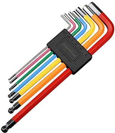 Montesy Juego de llaves Allen con extremo - Juego de 7 llaves Allen de 1,5 a 6 mm